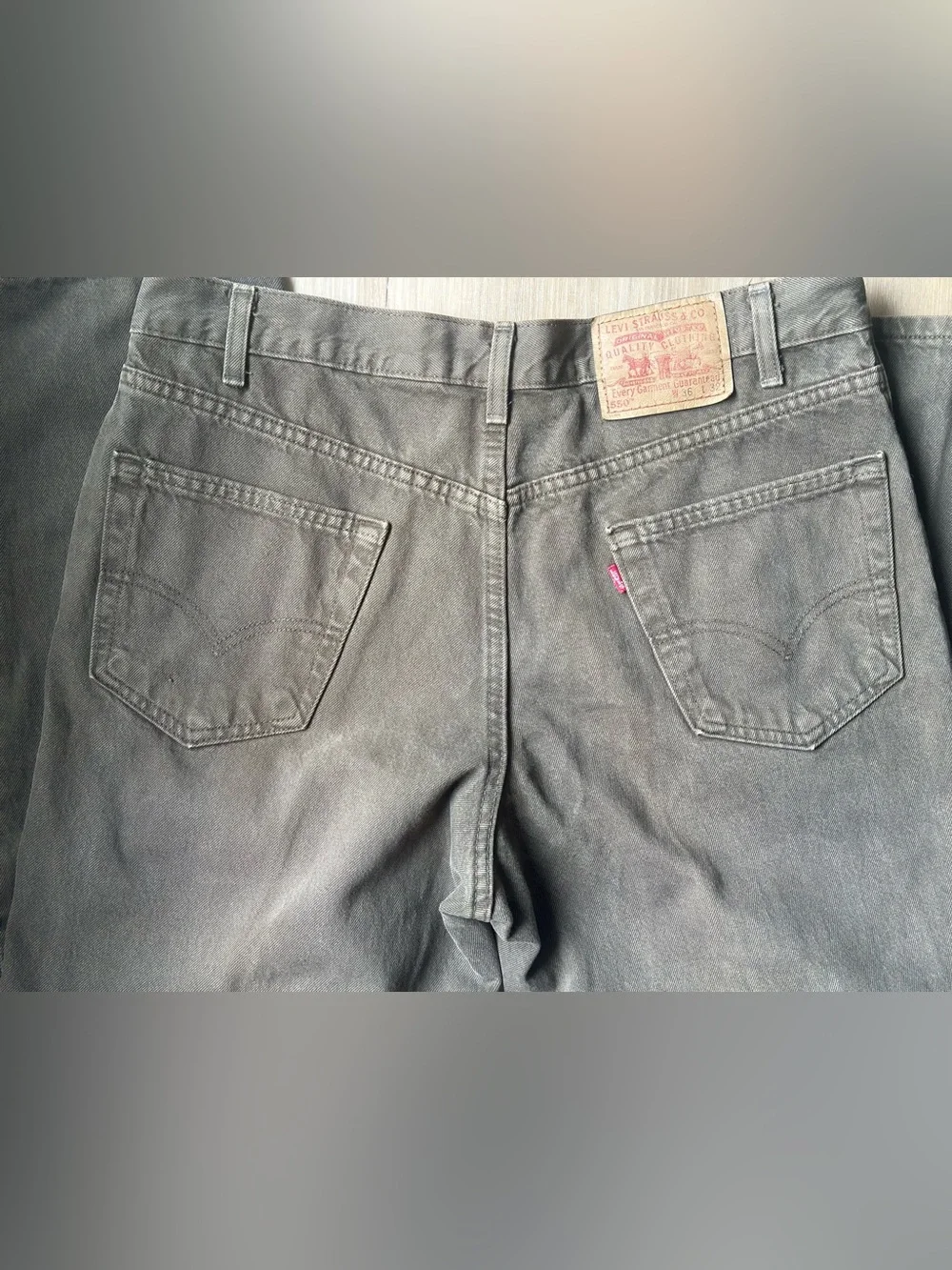 Vintage USA Made Levi’s 550 Relaxed Fit Jeans 36x32 Olive Brown 100% Cotton